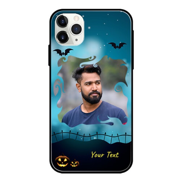 Apple iPhone 11 Pro Max Custom Glass Phone Case - Halloween frame design Apple iPhone 11 Pro Max Custom Glass Phone Case - Halloween frame design