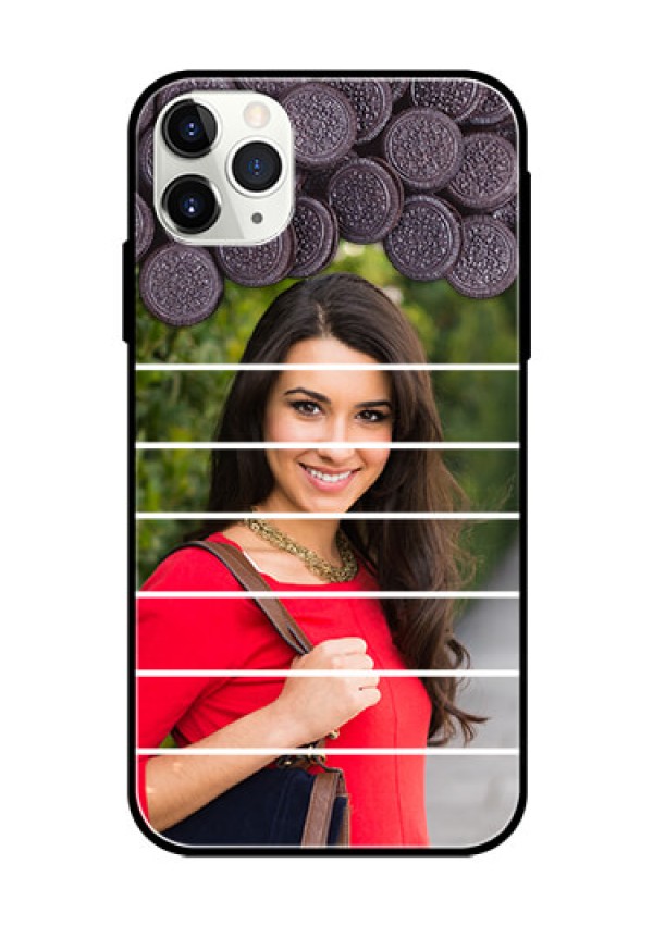 Apple iPhone 11 Pro Max Custom Glass Phone Case  - with Oreo Biscuit Design