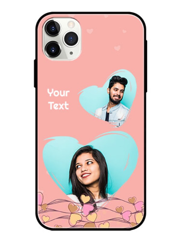 Custom Apple iPhone 11 Pro Max Custom Glass Mobile Case  - Love Doodle Design
