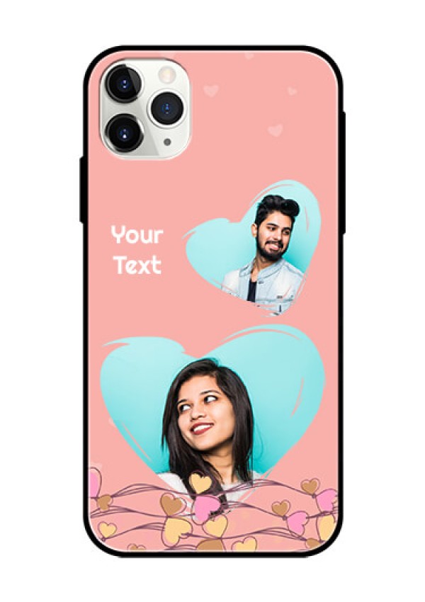 Apple iPhone 11 Pro Max Custom Glass Mobile Case  - Love Doodle Design