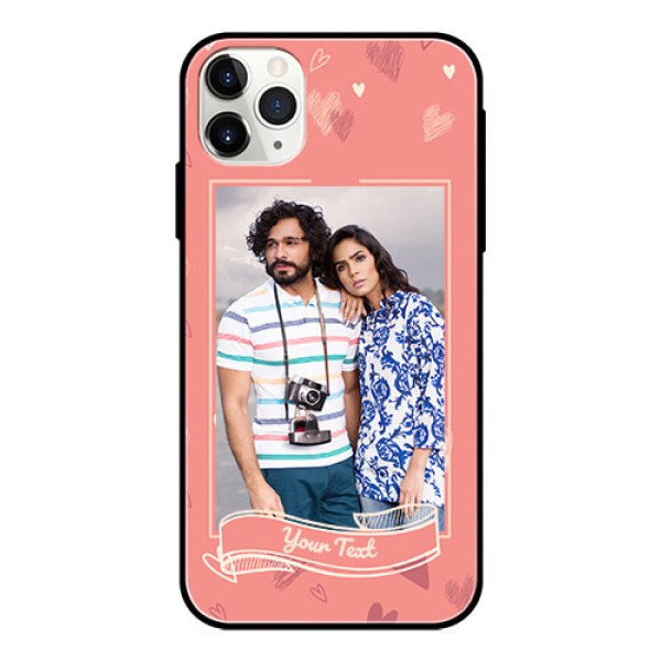 Apple iPhone 11 Pro Max Custom Glass Phone Case  - Love doodle art Design