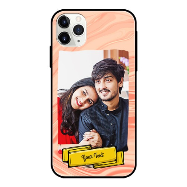 Apple iPhone 11 Pro Max Personalized Glass Phone Case  - Marble Texture Design