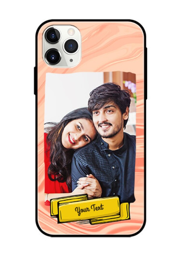 Apple iPhone 11 Pro Max Personalized Glass Phone Case  - Marble Texture Design