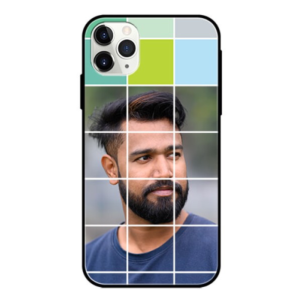 Apple iPhone 11 Pro Max Photo Printing on Glass Case - with white box pattern Apple iPhone 11 Pro Max Photo Printing on Glass Case - with white box pattern