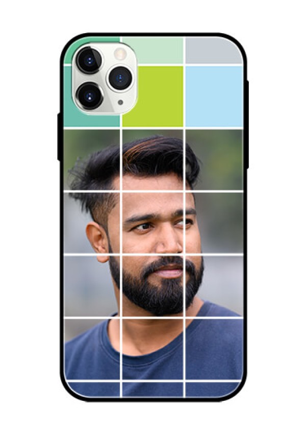 Apple iPhone 11 Pro Max Photo Printing on Glass Case  - with white box pattern 