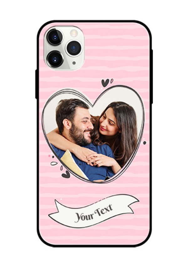 Apple iPhone 11 Pro Max Custom Glass Phone Case  - Vintage Heart Design