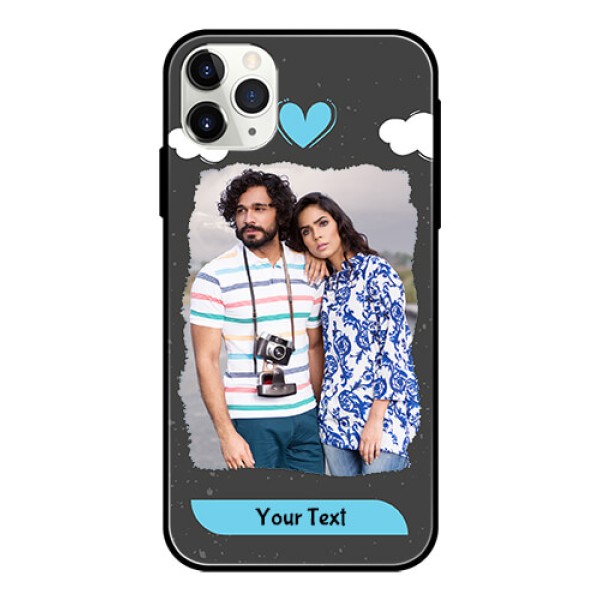 Apple iPhone 11 Pro Max Custom Glass Phone Case - Splashes with love doodles Design Apple iPhone 11 Pro Max Custom Glass Phone Case - Splashes with love doodles Design