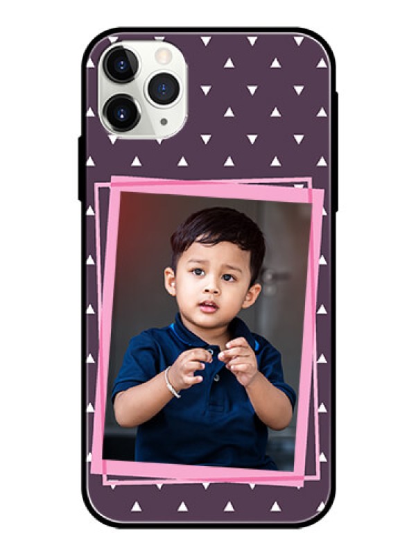 Custom Apple iPhone 11 Pro Max Custom Glass Mobile Case  - Triangle Pattern Dotted Design