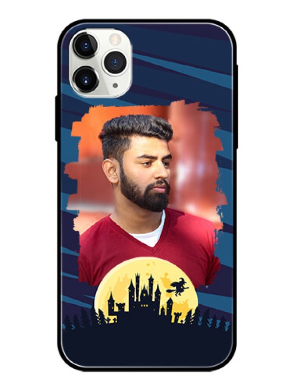 Custom Apple iPhone 11 Pro Max Photo Printing on Glass Case  - Halloween Witch Design 