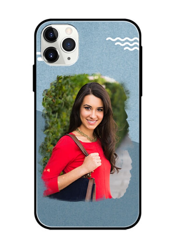 Apple iPhone 11 Pro Max Custom Glass Mobile Case  - Grunge Line Art Design