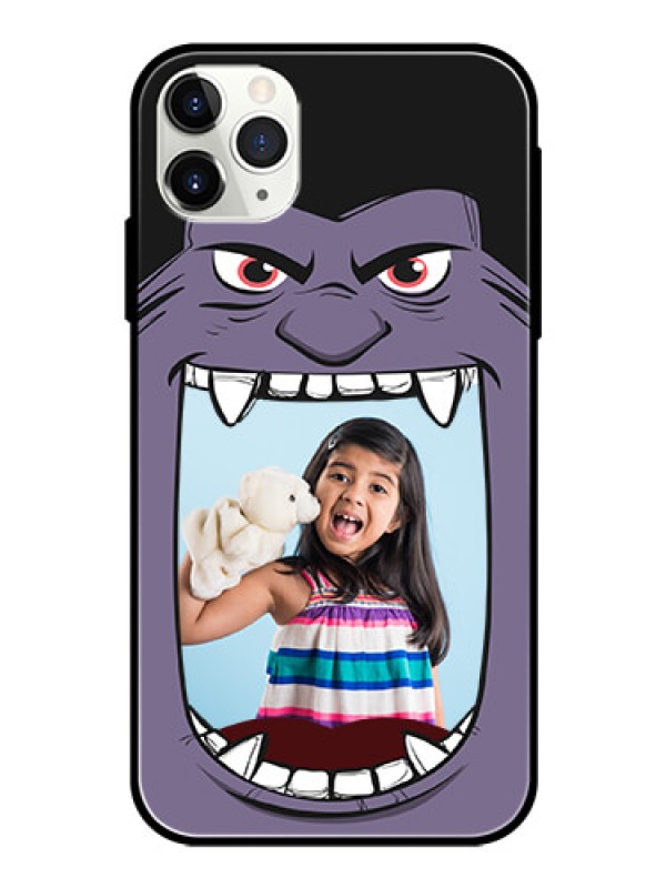 Custom Apple iPhone 11 Pro Max Custom Glass Phone Case  - Angry Monster Design