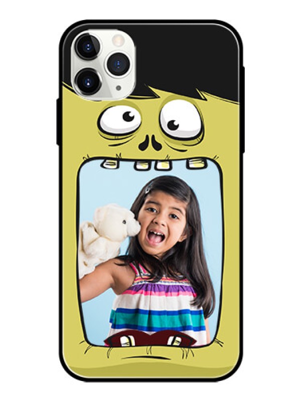 Custom Apple iPhone 11 Pro Max Personalized Glass Phone Case  - Cartoon monster back case Design