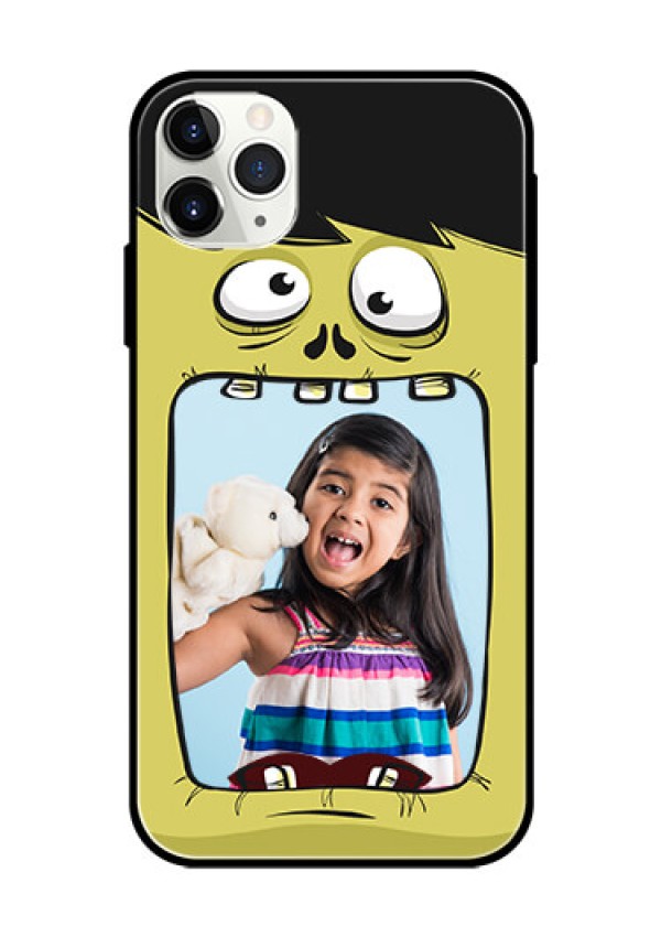 Apple iPhone 11 Pro Max Personalized Glass Phone Case  - Cartoon monster back case Design