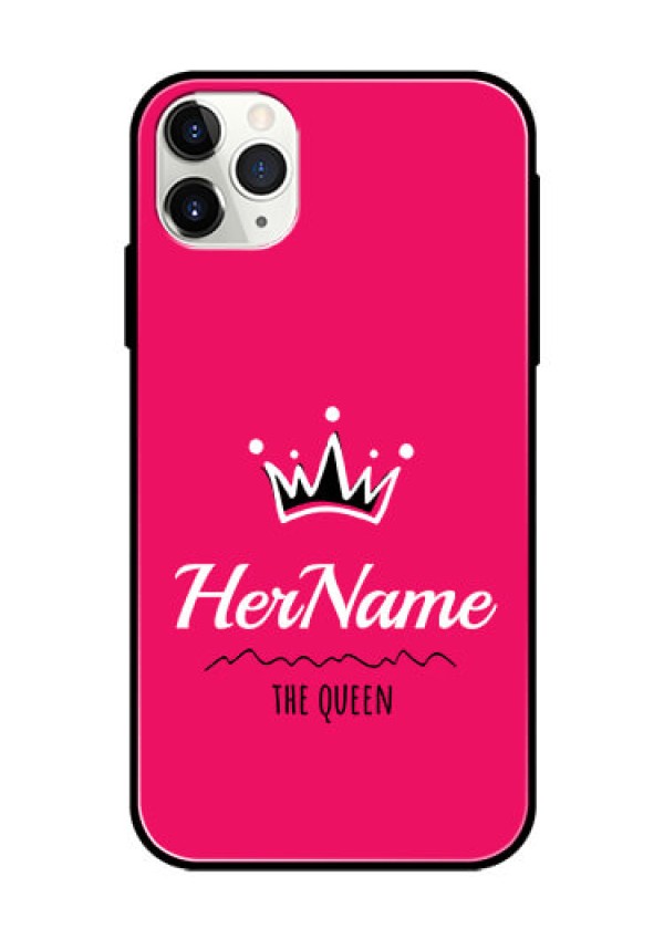 Iphone 11 Pro Max Glass Phone Case Queen with Name