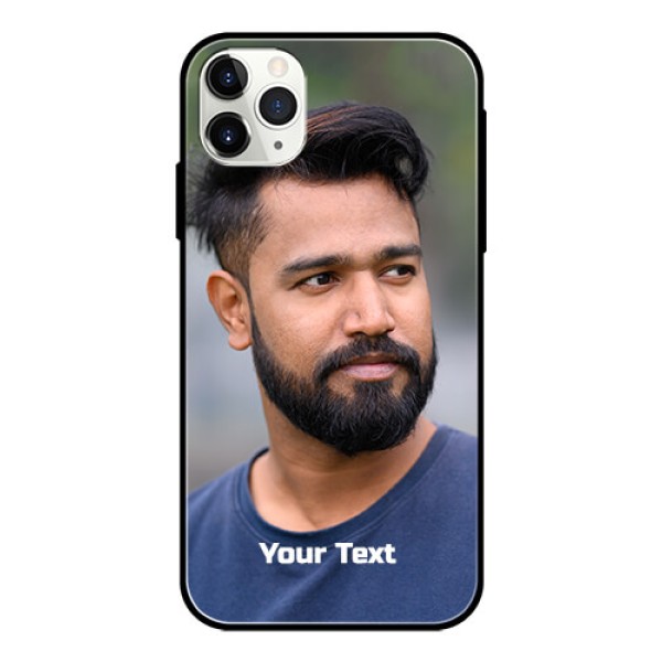 Iphone 11 Pro Max Glass Mobile Cover: Photo with Text