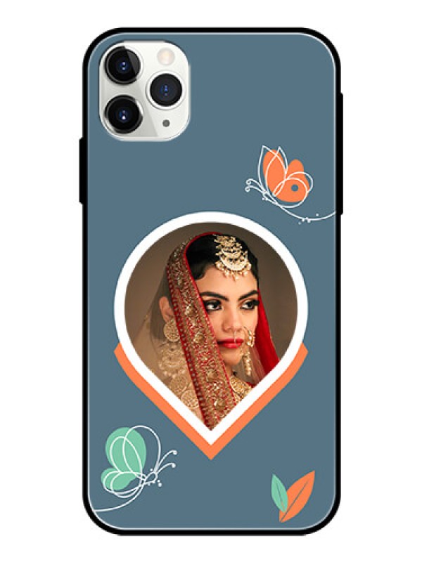 Custom iPhone 11 Pro Max Custom Glass Mobile Case - Droplet Butterflies Design