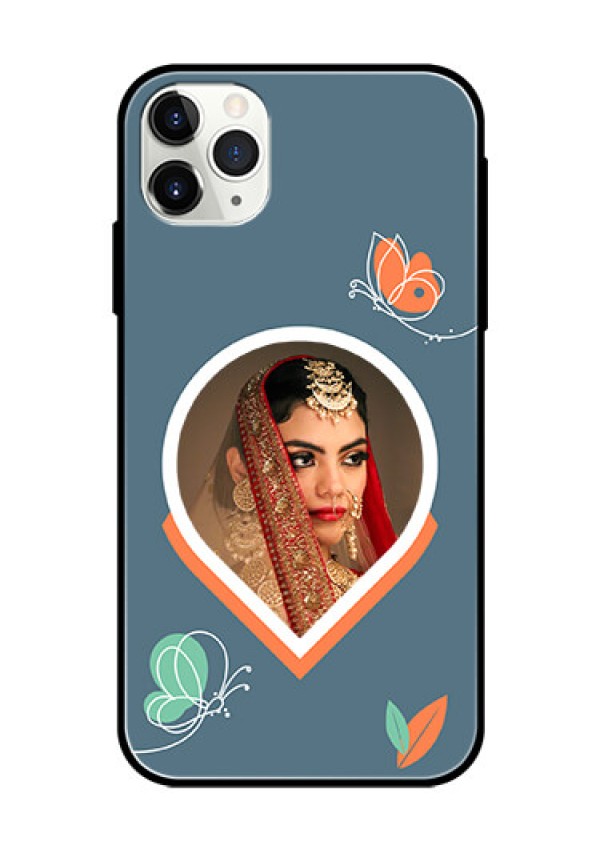 iPhone 11 Pro Max Custom Glass Mobile Case - Droplet Butterflies Design