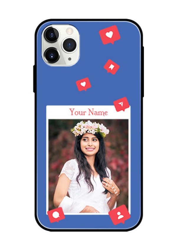 iPhone 11 Pro Max Custom Glass Phone Case - Like Share And Comment Design