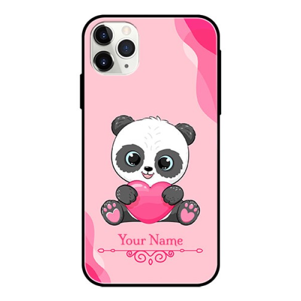 iPhone 11 Pro Max Custom Glass Mobile Case - Cute Panda Design