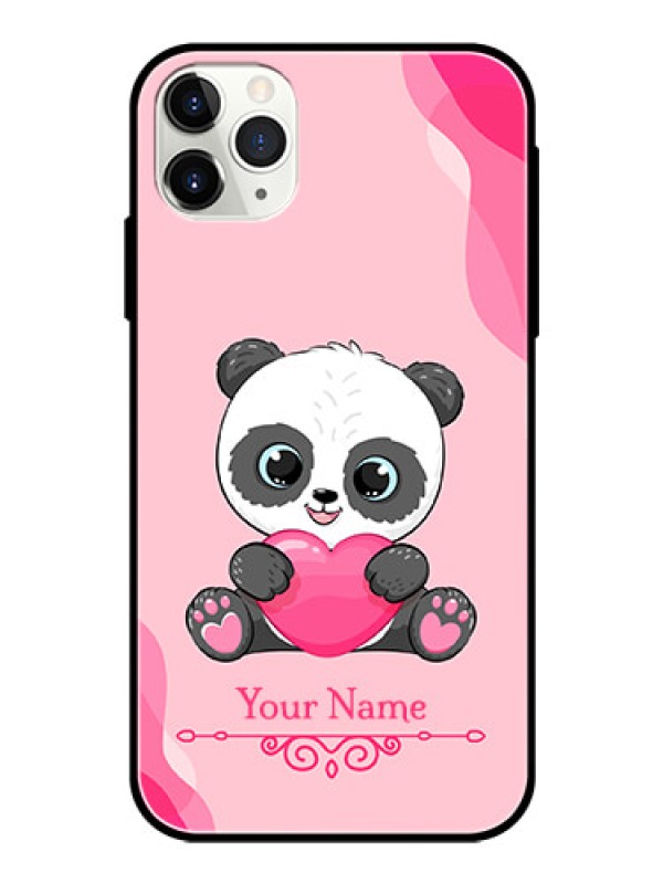 Custom iPhone 11 Pro Max Custom Glass Mobile Case - Cute Panda Design