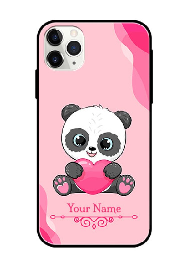 iPhone 11 Pro Max Custom Glass Mobile Case - Cute Panda Design