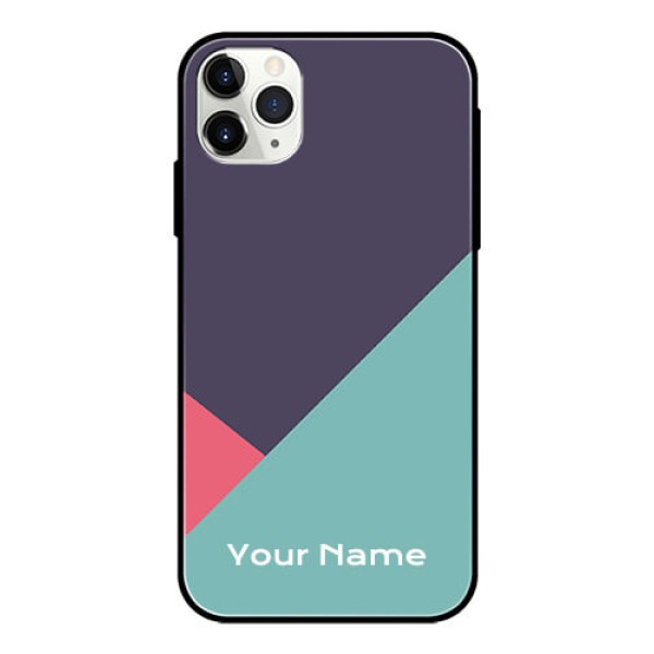 iPhone 11 Pro Max Custom Glass Mobile Case - Tri Color abstract Design