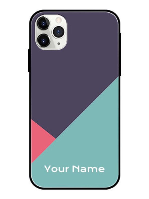 Custom iPhone 11 Pro Max Custom Glass Mobile Case - Tri Color abstract Design