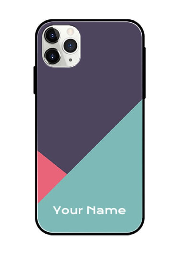 iPhone 11 Pro Max Custom Glass Mobile Case - Tri Color abstract Design