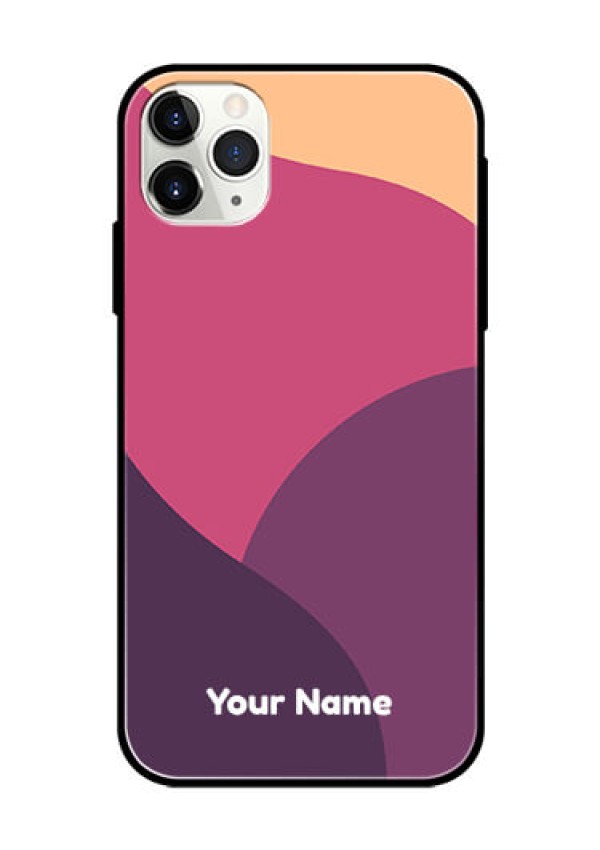 iPhone 11 Pro Max Custom Glass Phone Case - Mixed Multi-colour abstract art Design