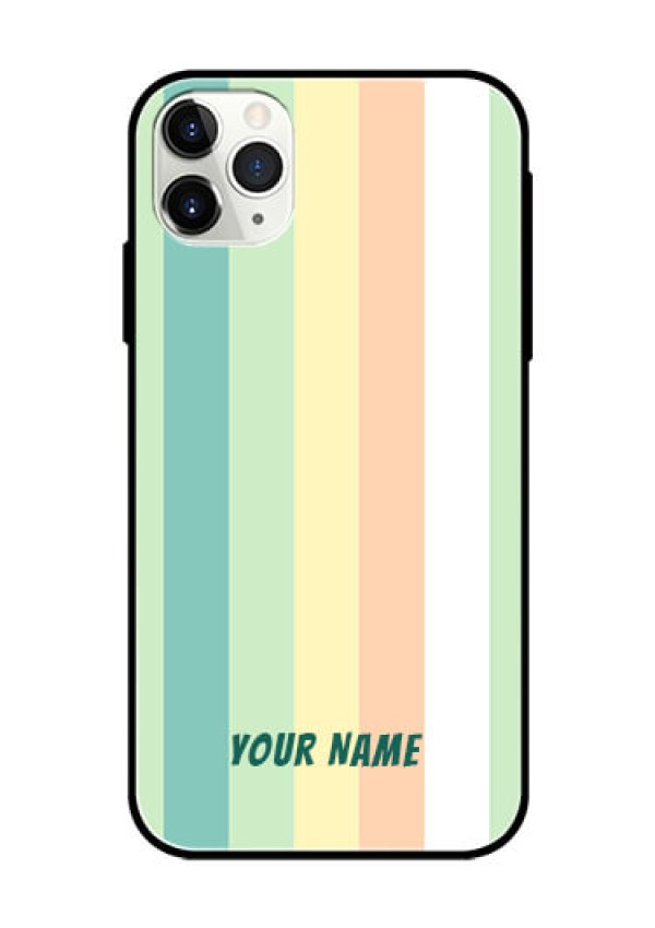 iPhone 11 Pro Max Photo Printing on Glass Case - Multi-colour Stripes Design