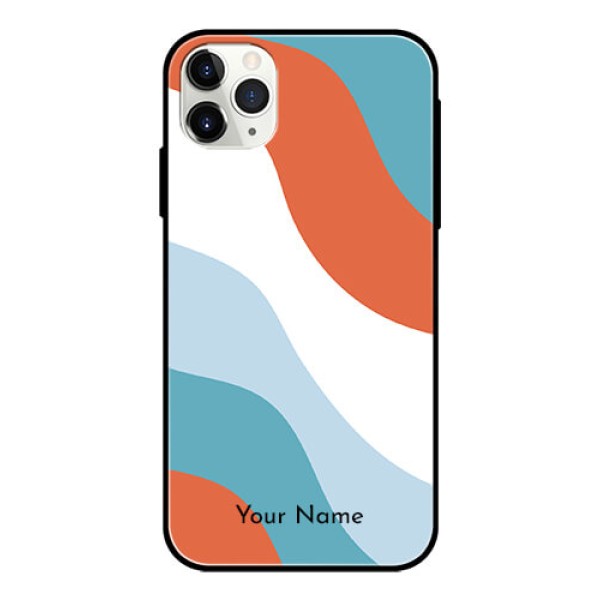 iPhone 11 Pro Max Custom Glass Mobile Case - coloured Waves Design