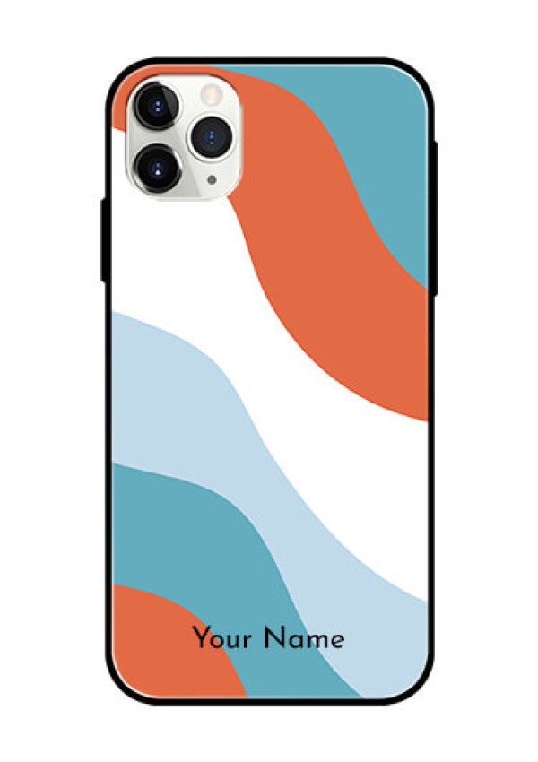 iPhone 11 Pro Max Custom Glass Mobile Case - coloured Waves Design