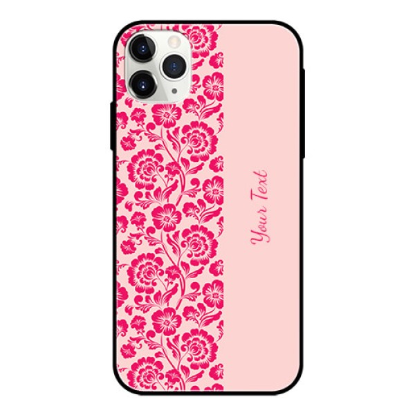 iPhone 11 Pro Max Custom Glass Phone Case - Attractive Floral Pattern Design