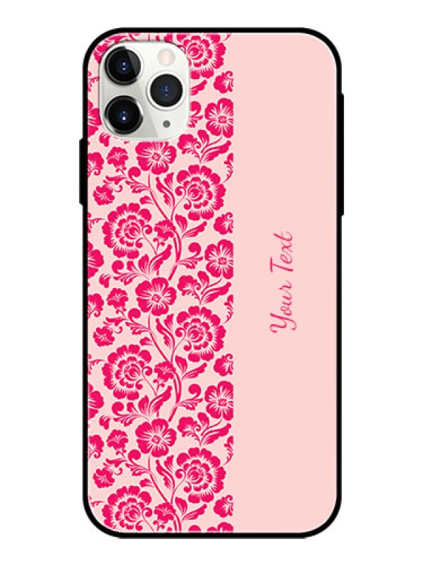 Custom iPhone 11 Pro Max Custom Glass Phone Case - Attractive Floral Pattern Design