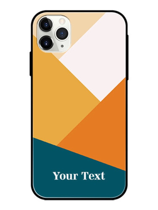 Custom iPhone 11 Pro Max Personalized Glass Phone Case - Stacked Multi-colour Design