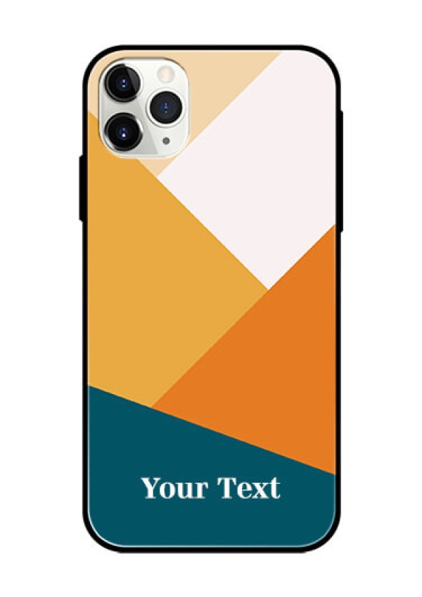 iPhone 11 Pro Max Personalized Glass Phone Case - Stacked Multi-colour Design