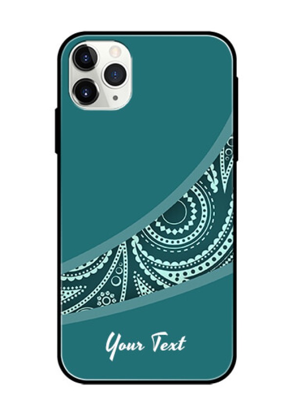 iPhone 11 Pro Max Photo Printing on Glass Case - semi visible floral Design