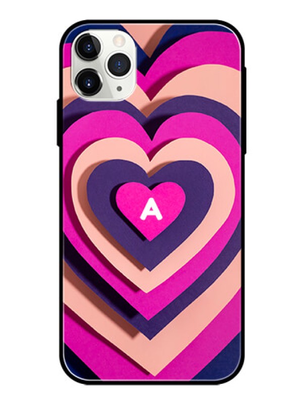 Custom iPhone 11 Pro Max Custom Glass Mobile Case - Cute Heart Pattern Design