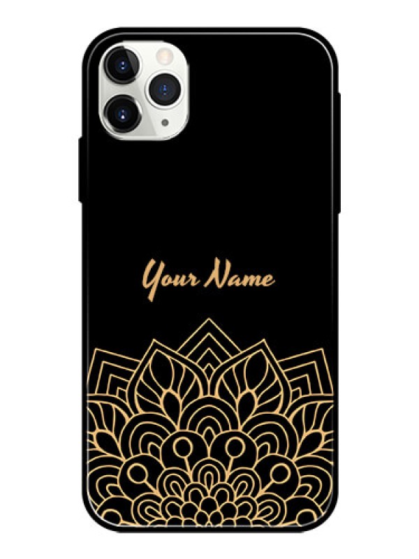 Custom iPhone 11 Pro Max Custom Glass Phone Case - Golden mandala Design