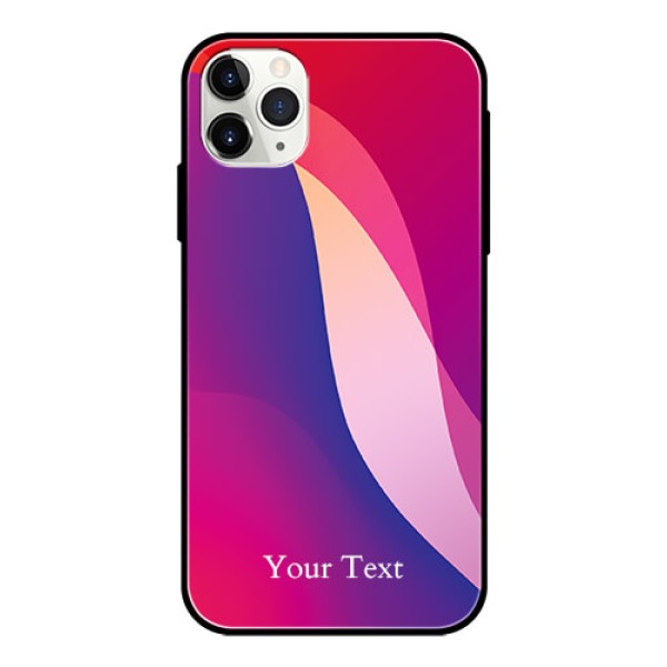iPhone 11 Pro Max Personalized Glass Phone Case - Digital abstract Overlap Design