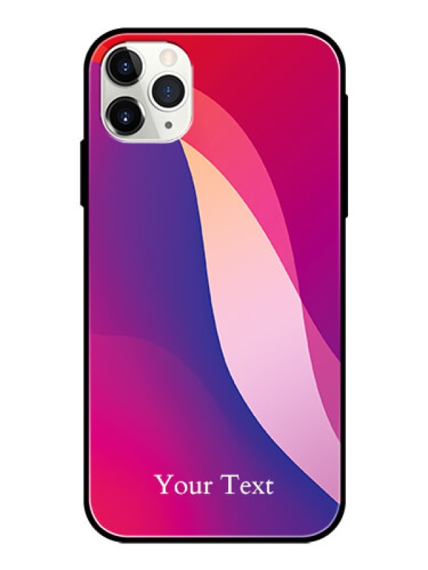Custom iPhone 11 Pro Max Personalized Glass Phone Case - Digital abstract Overlap Design