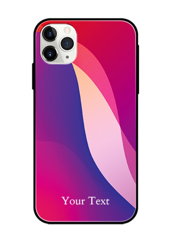 iPhone 11 Pro Max Personalized Glass Phone Case - Digital abstract Overlap Design