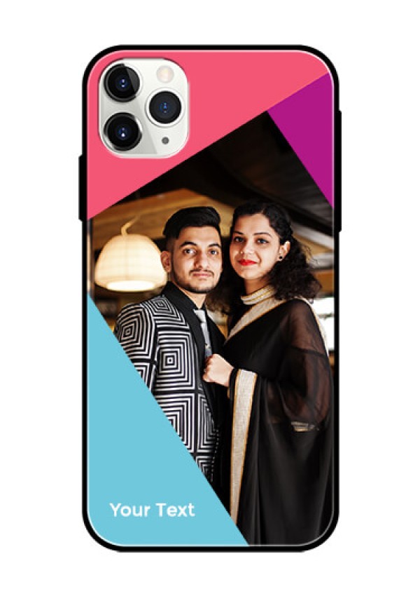 iPhone 11 Pro Max Custom Glass Mobile Case - Stacked Triple colour Design