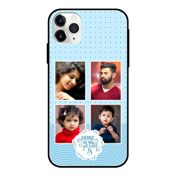 iPhone 11 Pro Max Custom Glass Phone Case - Cute love quote with 4 pic upload Design iPhone 11 Pro Max Custom Glass Phone Case - Cute love quote with 4 pic upload Design