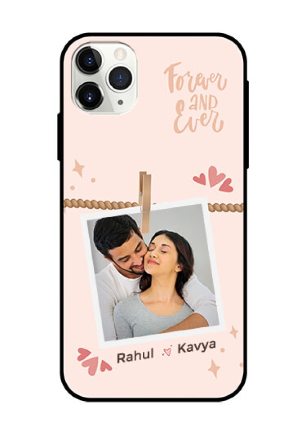 iPhone 11 Pro Max Custom Glass Phone Case - Forever and ever love Design