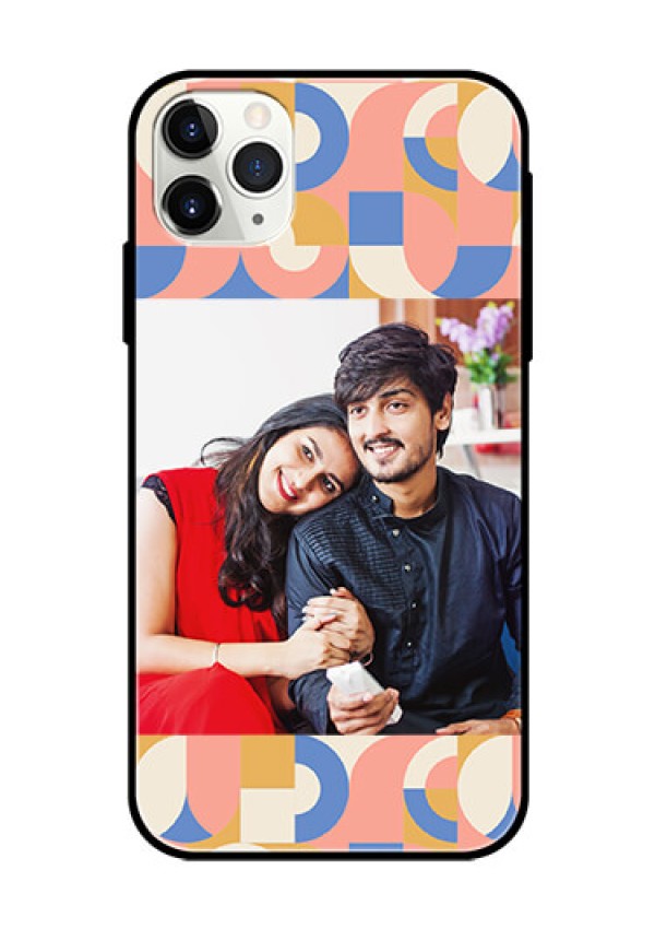 iPhone 11 Pro Max Photo Printing on Glass Case - Semi-circle Maze Pattern Design