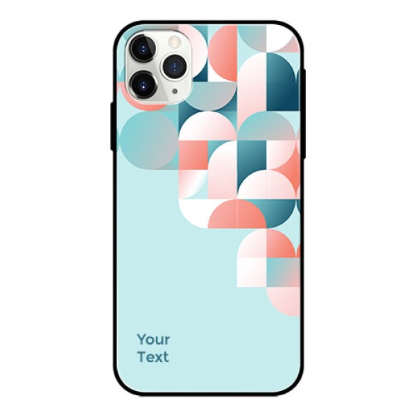 iPhone 11 Pro Max Custom Glass Phone Case - Stylish Semi-circle Pattern Design iPhone 11 Pro Max Custom Glass Phone Case - Stylish Semi-circle Pattern Design