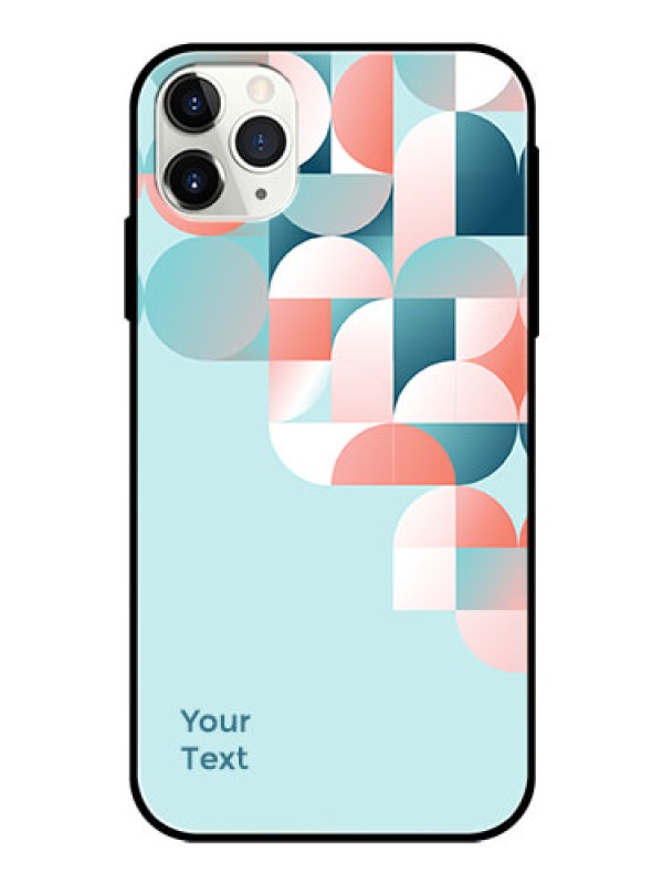 Custom iPhone 11 Pro Max Custom Glass Phone Case - Stylish Semi-circle Pattern Design