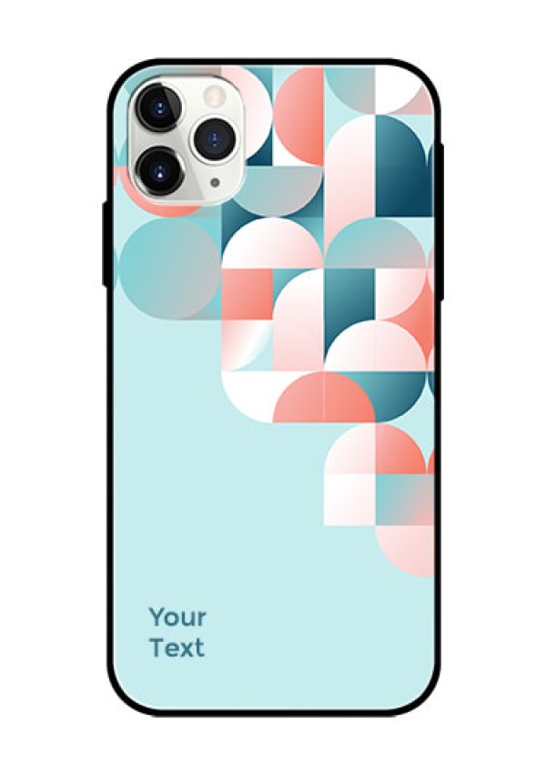 iPhone 11 Pro Max Custom Glass Phone Case - Stylish Semi-circle Pattern Design