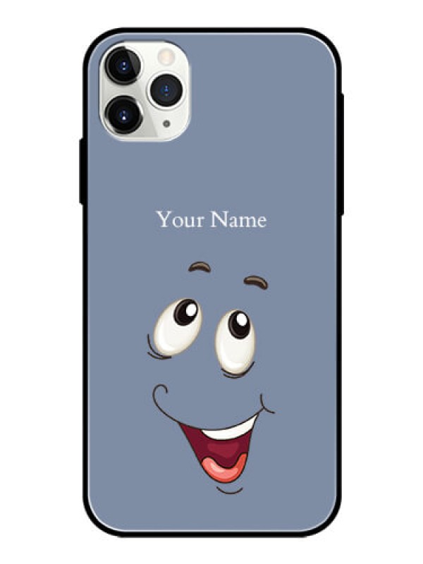 Custom iPhone 11 Pro Max Photo Printing on Glass Case - Laughing Cartoon Face Design
